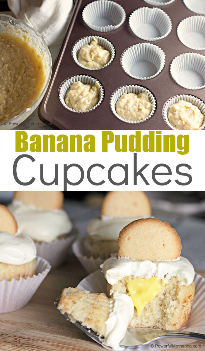 Delicious and sweet Banana Pudding Cupcakes. A simple recipe with a fancy result. 