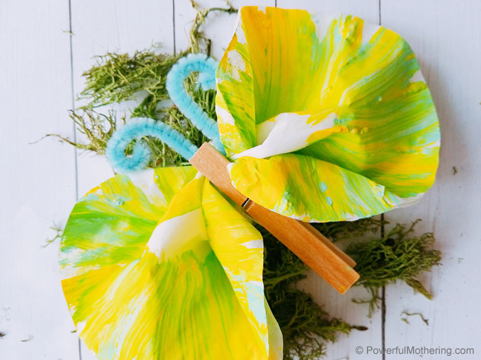 Simple Butterfly Craft created with paint and coffee filters! 