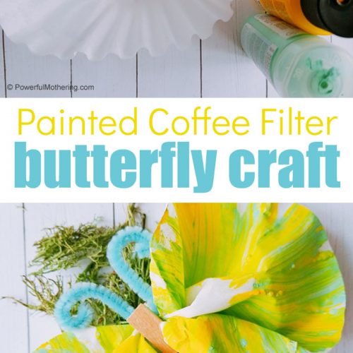 Simple Butterfly Craft created with paint and coffee filters!