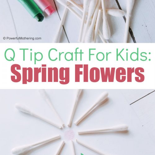 An adorable and easy spring flower craft for kids using q-tips. This is fantastic for strengthening creativity and fine motor skills!
