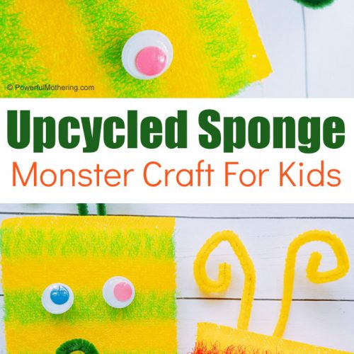 A simple upcycled sponge monster craft