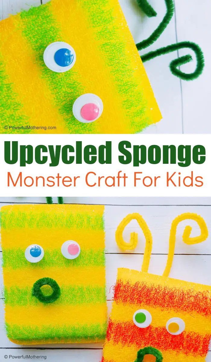 A simple upcycled sponge monster craft