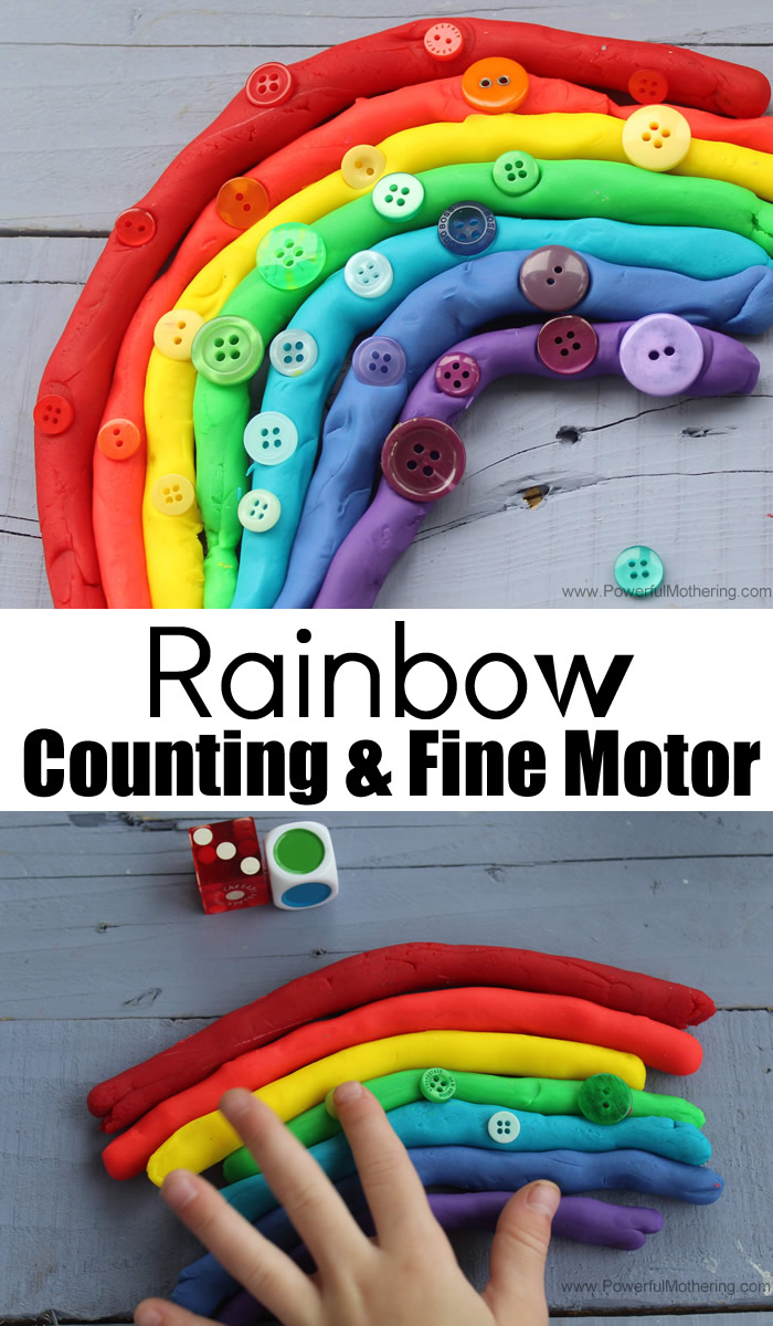 Rainbow Counting And Fine Motor Activity For Preschool