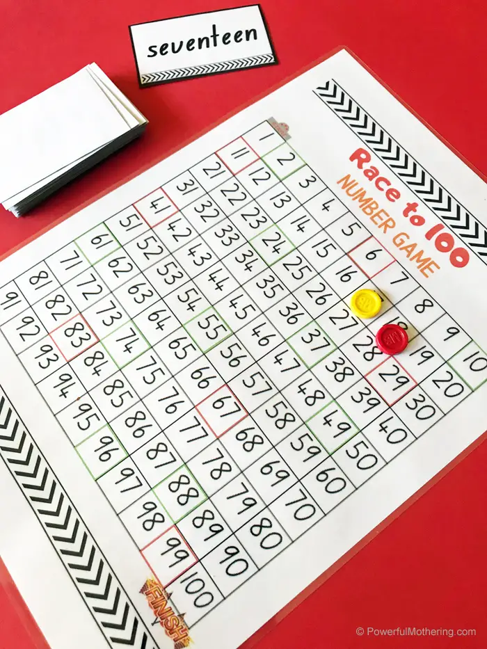 A printable game to help children learn number sense. 