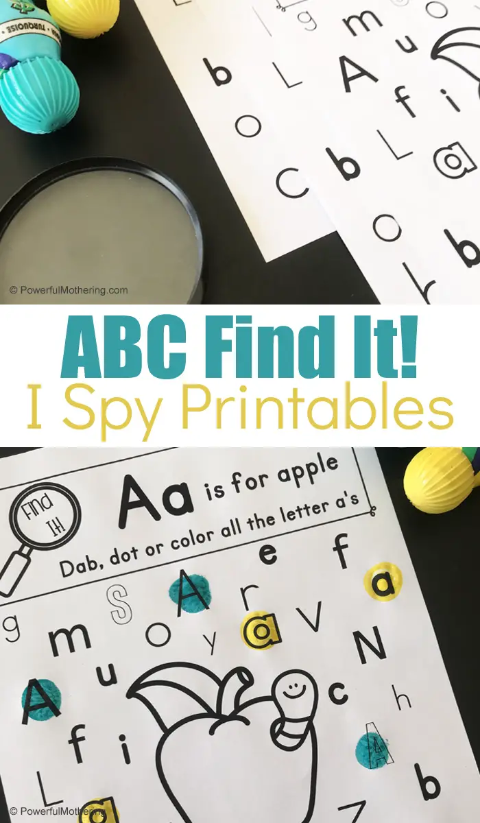 ABC Find It I Spy Game For Prechool and Kindergarteners. This is great for letter identification and it is fun too!