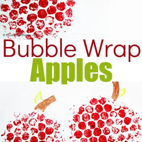 Apple Bubble Wrap stamp craft for kids. This is a great craft for children of all ages and the results are so fun!
