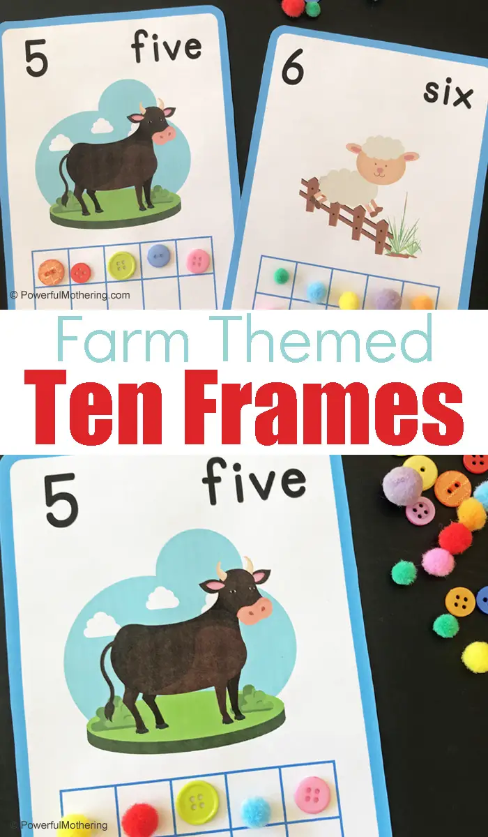 Farm themed ten frames printables to help children with counting and fine motor skills. 
