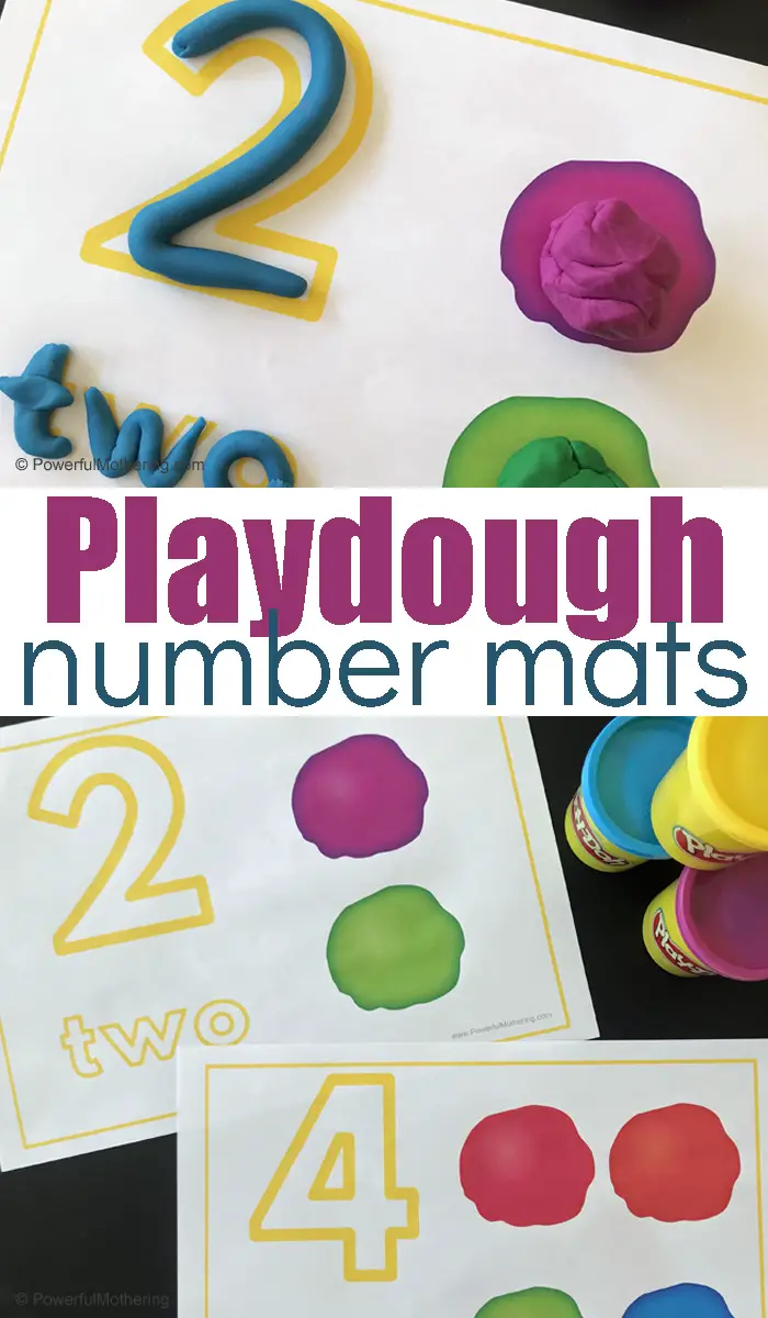 Playdough mats for exploring number identification and number sense. Playdough is a fantastic sensory activity and together this is a fantastic preschool or kindergarten activity! 