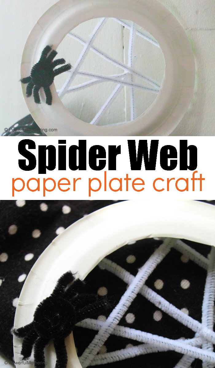 Simple and Spooky Halloween craft for kids: Paper Plate Spider Web 