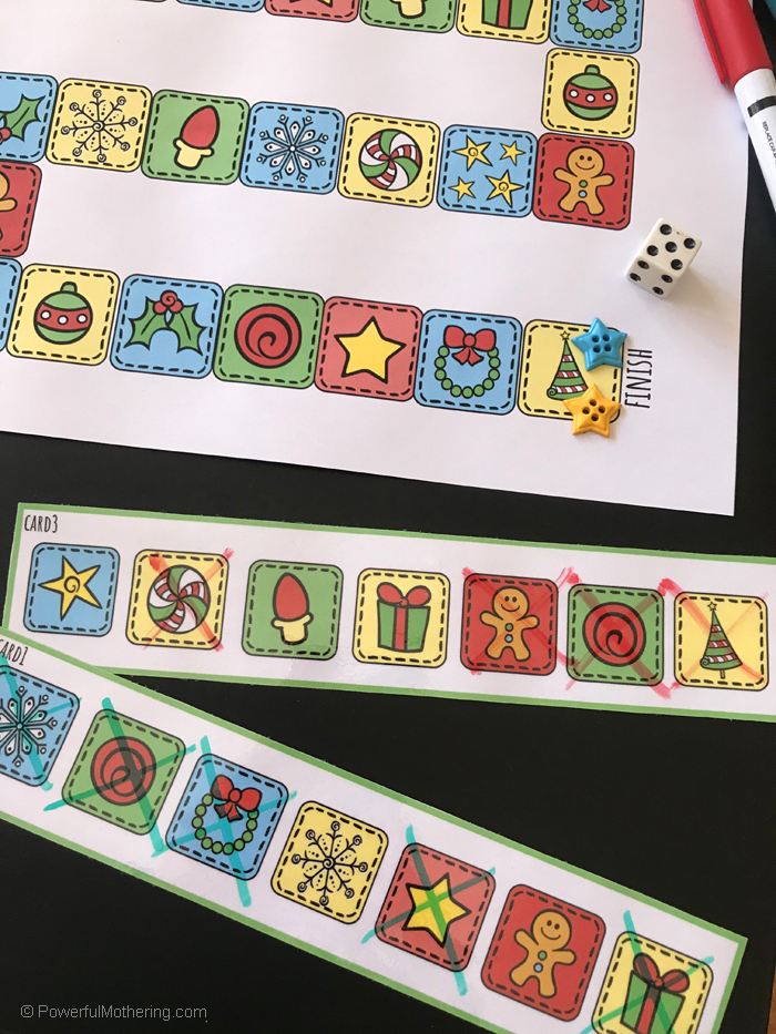 Play this Christmas board game before or on Christmas to help increase the magic and anticipation. Young children and adults will enjoy playing this game together!