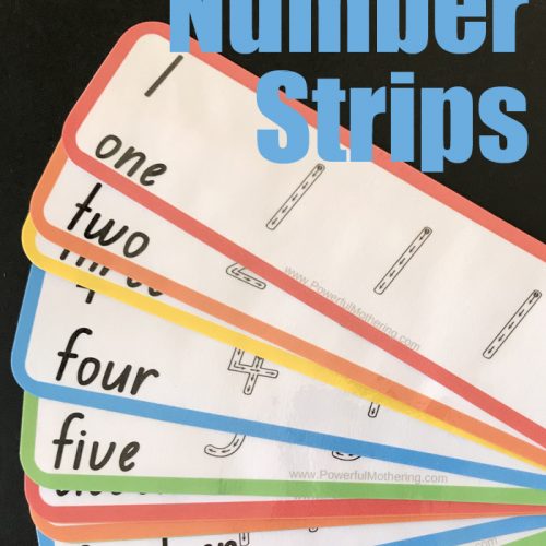 A simple printable activity of number strips to help strengthen number 1-20 and handwriting skills. This is great for preschoolers and kindergarteners!