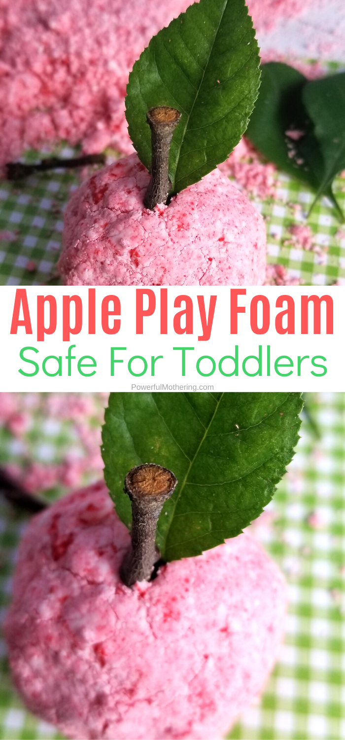 We have turned one of our favorite sensory dough recipes, a taste safe dough, into an apple version. This apple foam dough is perfect for fall, a nutrition unit, or just because. 
