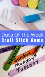Day of The Week Craft Stick Puzzle