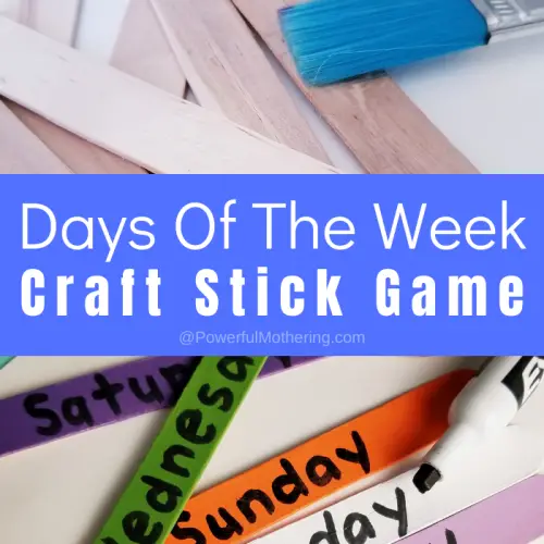 Craft Stick Days Of The Week game