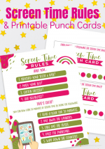 Kids Screen Time Rules & Punch Card Printables