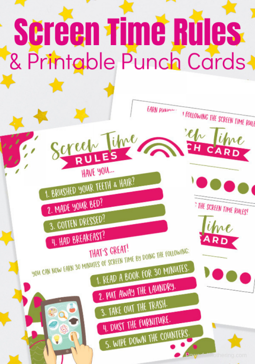A fun printable set to help encourage responsibility and limiting screen time for kids.
