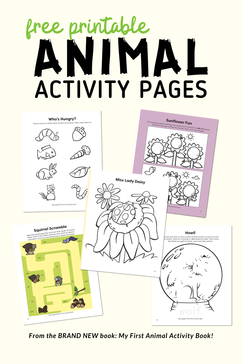 Animal Activity Printables for 3-5 Year Olds