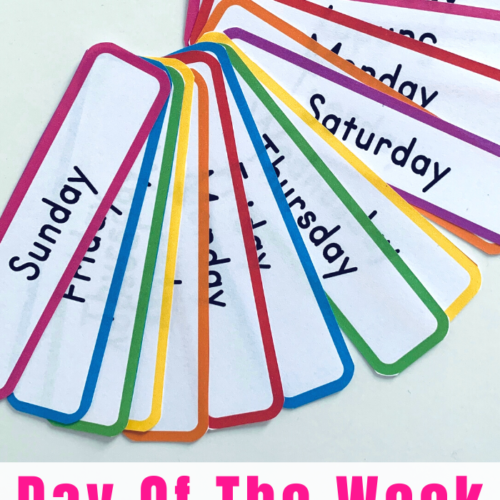 Printable cards or labels for the Day Of The Week. These can be used for games, labels, calendars, flash cards, and more! Perfect for homeschool, preschool or kindergarten classroom!
