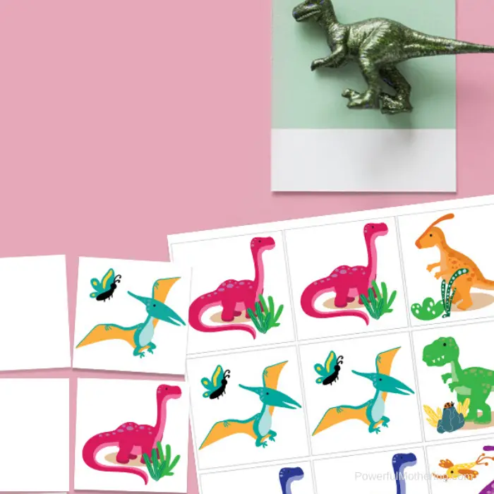 A printable matching game to help children with  memory skills
