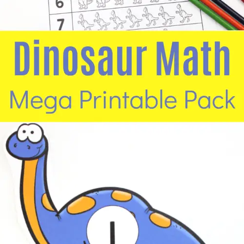 Explore a variety of math skills with this mega dinosaur printable pack. Have fun while strengthening math skills such as time, counting, one to one correspondence, number recognition, number formation, patterns, number words and so much more!