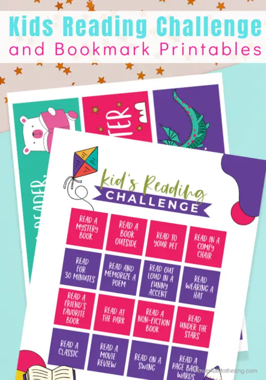 Printable Reading Challenge to help motivate kids to read in a fun and interesting way. This challenge adds variety and excitement to reading for kids who need a little push. Plus free printable bookmarks! 