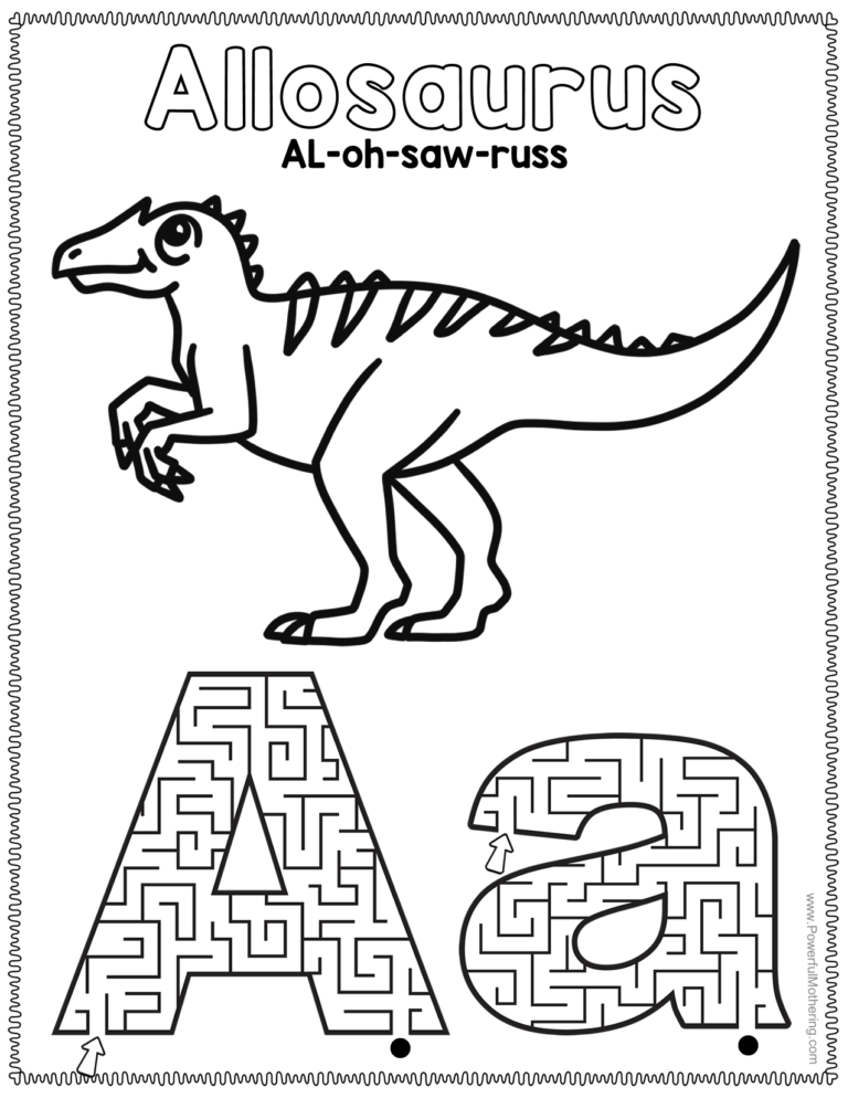 dinosaur alphabet mazes powerful mothering