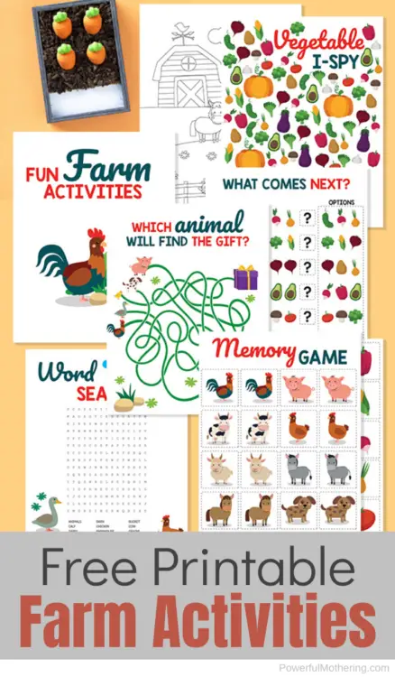 Printable Farm Animal Activities Bundle that is perfect for helping kids strengthen skills such as prewriting, identification, memory and more.