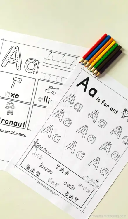 A printable set of a variety of activities centered around the Letter A to help children learn to read and write the letter. 