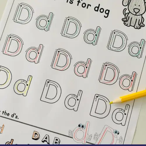 A printable set of a variety of activities centered around the Letter D to help children learn to read and write the letter.