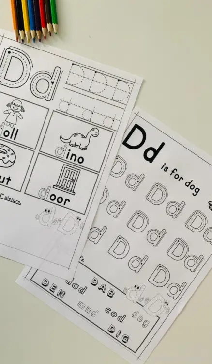 A printable set of a variety of activities centered around the Letter D to help children learn to read and write the letter. 