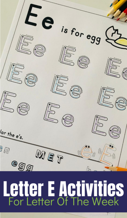 Simple Letter E Printables to help children learn the letter E. This will help with writing, reading and beginning sounds. 