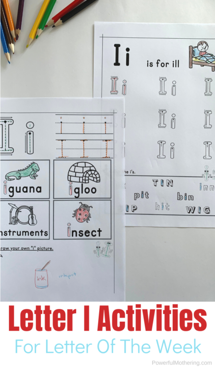 Simple printable letter tracing worksheets for the letter I. These are excellent for beginning sounds, letter identification and letter formation. 