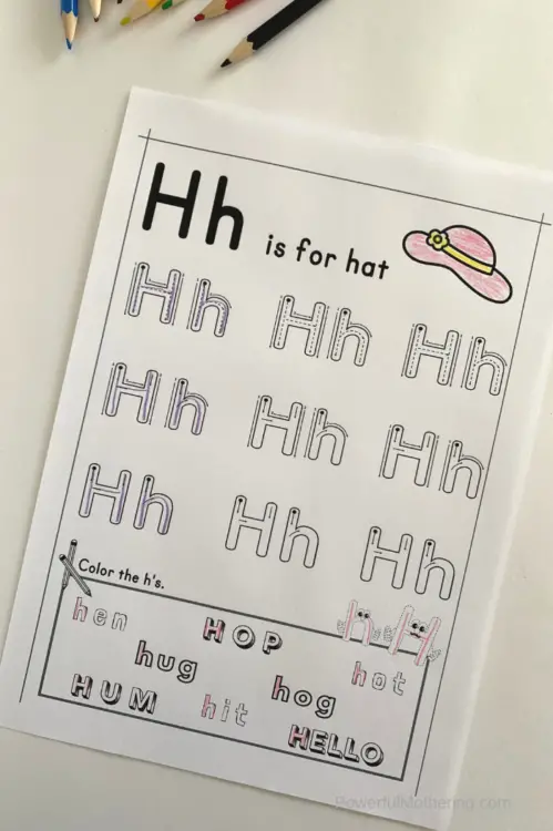 Printable letter tracing worksheets for the letter H. Help kids practice letter identification as well as writing. 