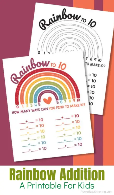 A simple and fun Rainbow Addition activity to help children practice simple math in a fun way. 