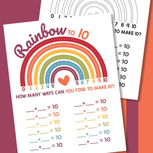 A simple and fun Rainbow Addition activity to help children practice simple math in a fun way.
