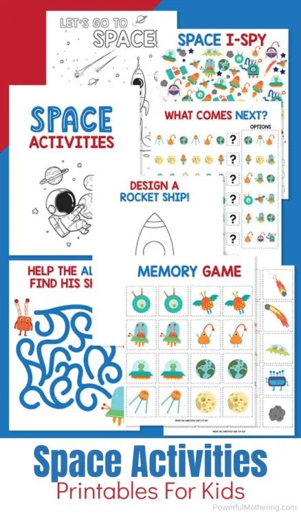Fun Printable Space Activities that help children practice and master skills all masked by fun.