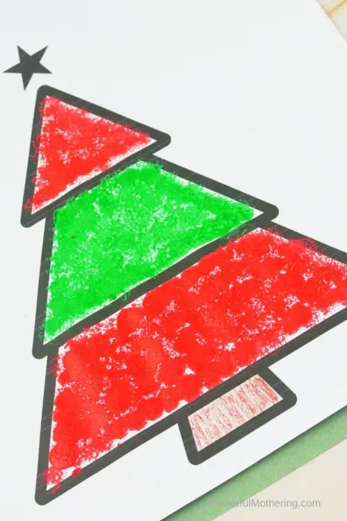 Free printable Christmas Tree templates for children to paint. We are sharing two ways for children to paint these trees, both are so much fun! 