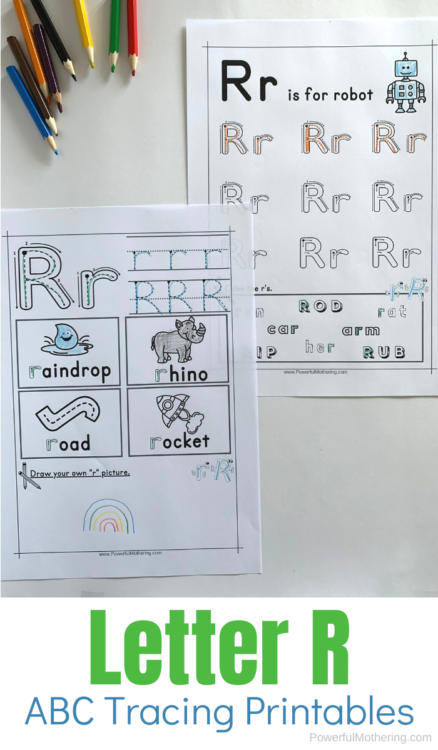 Free Printable Letter R Tracing Worksheets that will help children with the letter R. 