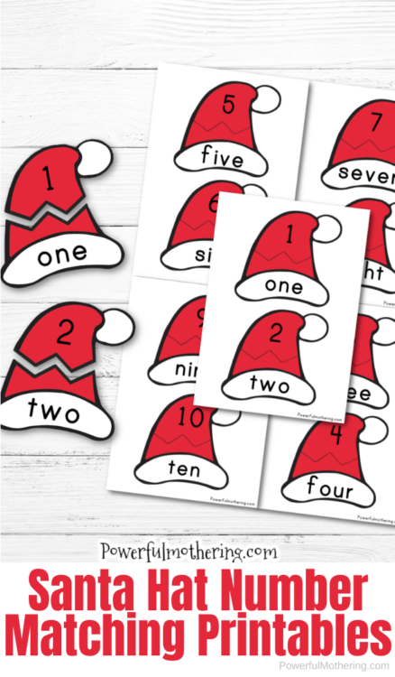 A simple Christmas inspired Number Matching Game. This printable game helps children identify numbers, number words as well as matching them together.