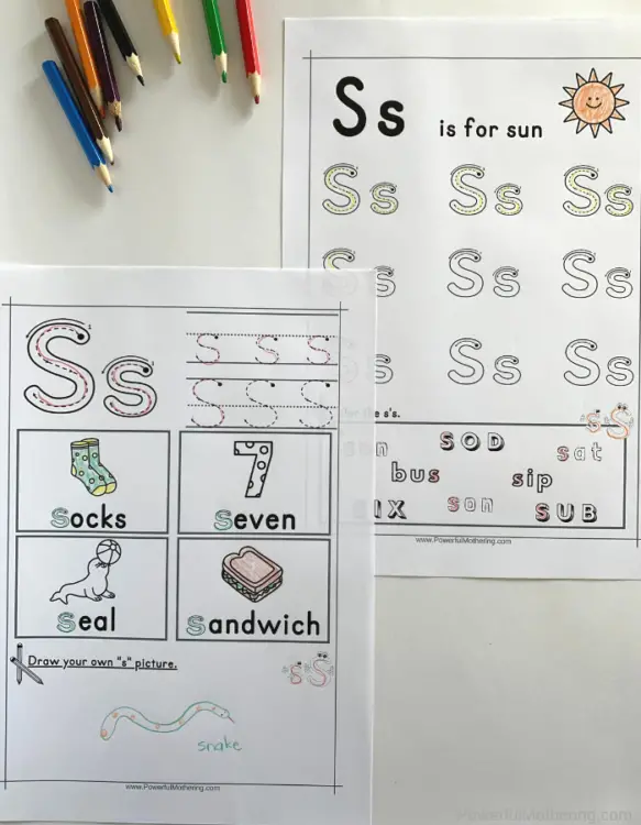 Letter Tracing Worksheets for letter S. These printables are perfect for children who need prewriting activities such as preschool and kindergarteners.
