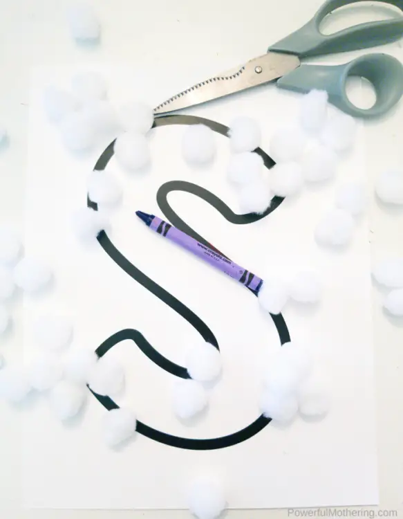 A fun letter of the week S craft for kids. Children will learn more about the letter S as well as other skills. 