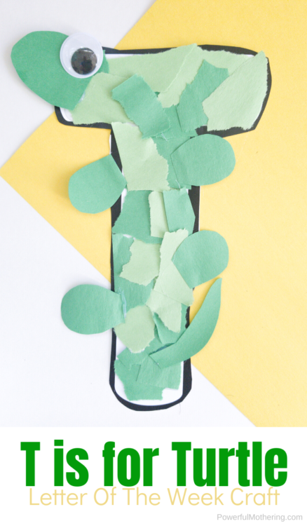 A simple letter of the week T craft for kids of all ages. This turtle craft will also help children strengthen fine motor skills as well as learning about the letter T. 