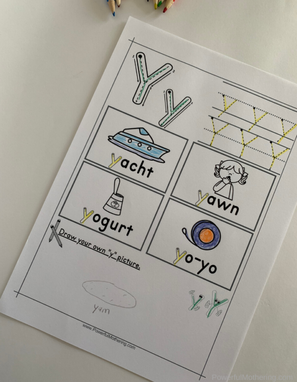 Letter Y Tracing Worksheets. A free printable set to help children explore letter Y through tracing, beginning sounds and more. 