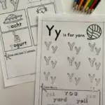 Letter Y Tracing Worksheets. A free printable set to help children explore letter Y through tracing, beginning sounds and more.