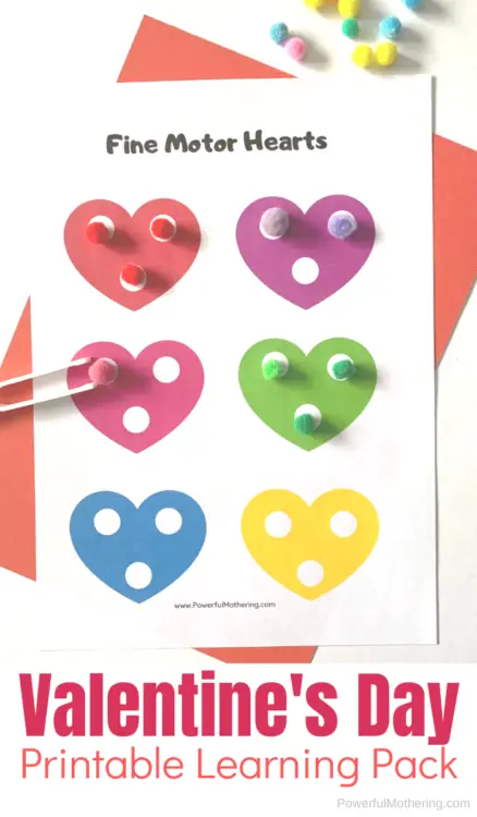 Free Printable Valentine's Day Learning Activities Pack for preschoolers. They will learn and practice a variety of important skills in a fun way! 