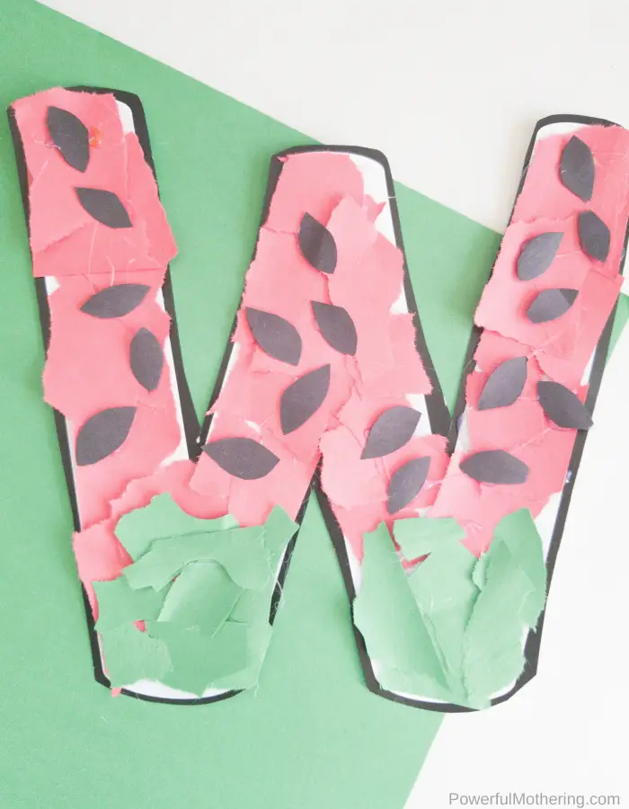 Letter W Watermelon Craft For Kids For Letter Of The Week