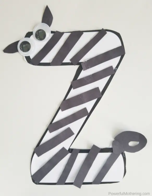 Letter Z is for Zebra craft for kids is a fun way for kids to strengthen creativity, letter recognition and more. 
