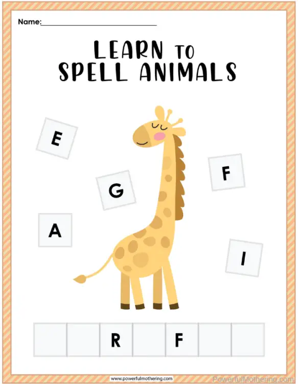 G is for Giraffe Learning Pack