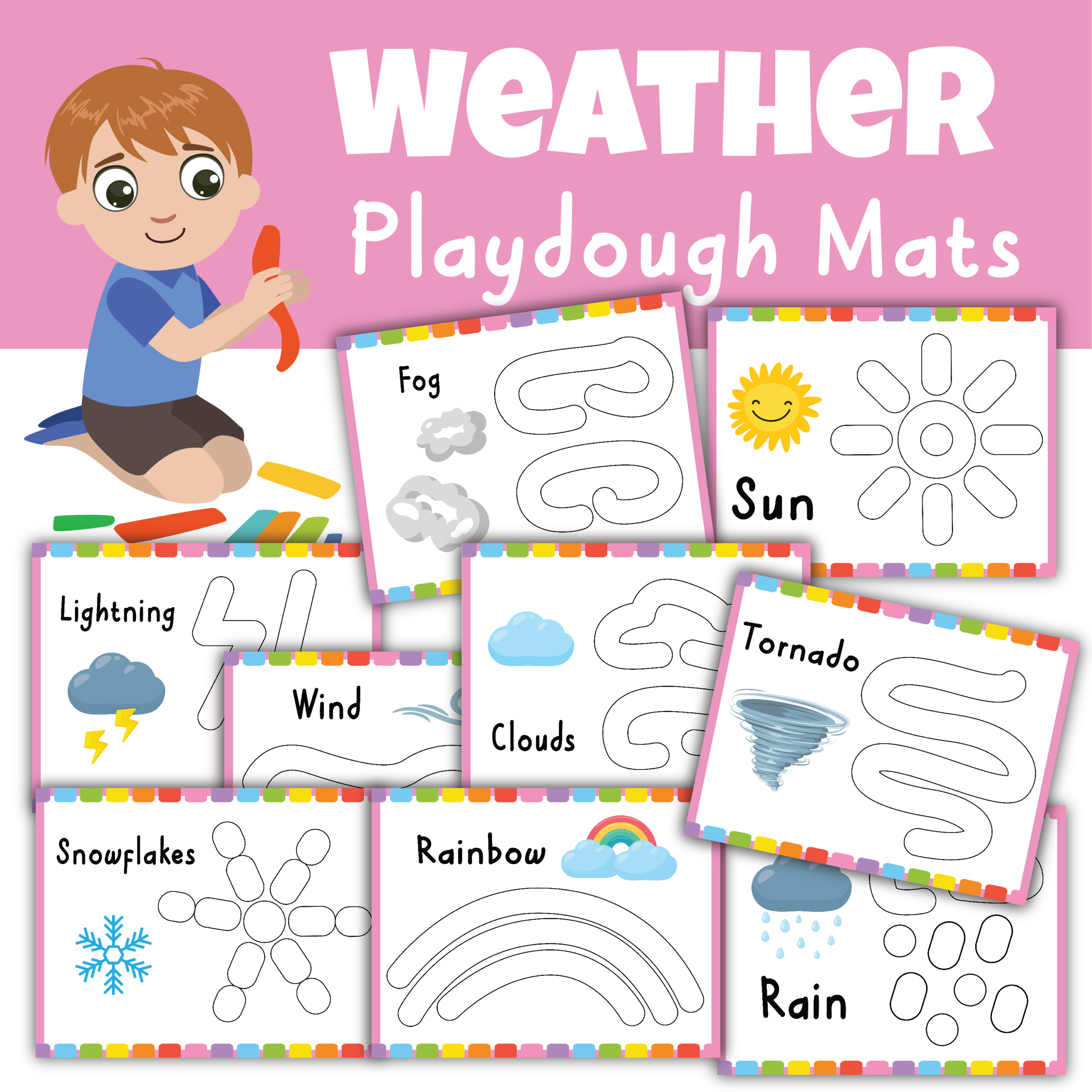 Free Weather Playdough Mats - Homeschool Share