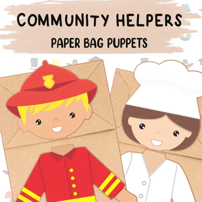 police officer paper bag puppet template